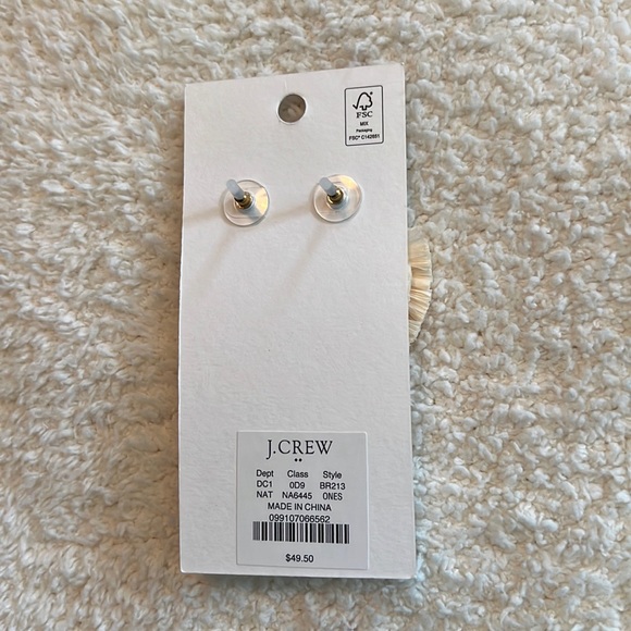 NWT J Crew Raffia Fan Statement Earrings - Picture 4 of 6